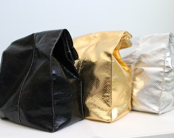 Gold, Silver or Black Metallic Lunch Bag - by ButtermilkCustom