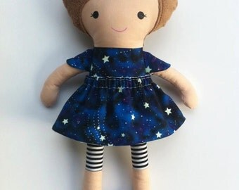 Anna Doll - Glow In The Dark Doll - 15 Inch Doll - Fabric Doll - Handmade Doll - READY TO SHIP