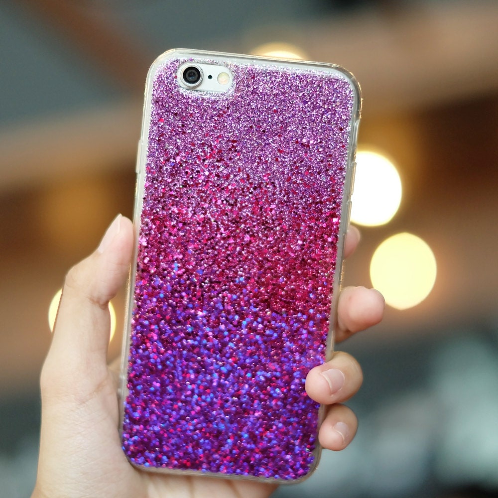 Purple Ombré glitter case iphone x case iphone 8 plus case
