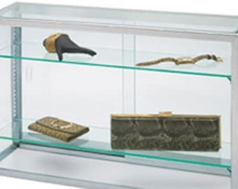 New glass shelf display case, jewelry display, countertop showcase, locking case, collectible case, shelving