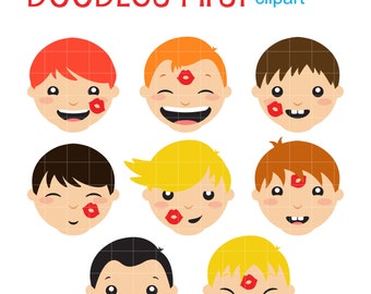 Silly Kids Digital Clip Art for Scrapbooking Card Making Cupcake Toppers Paper Crafts