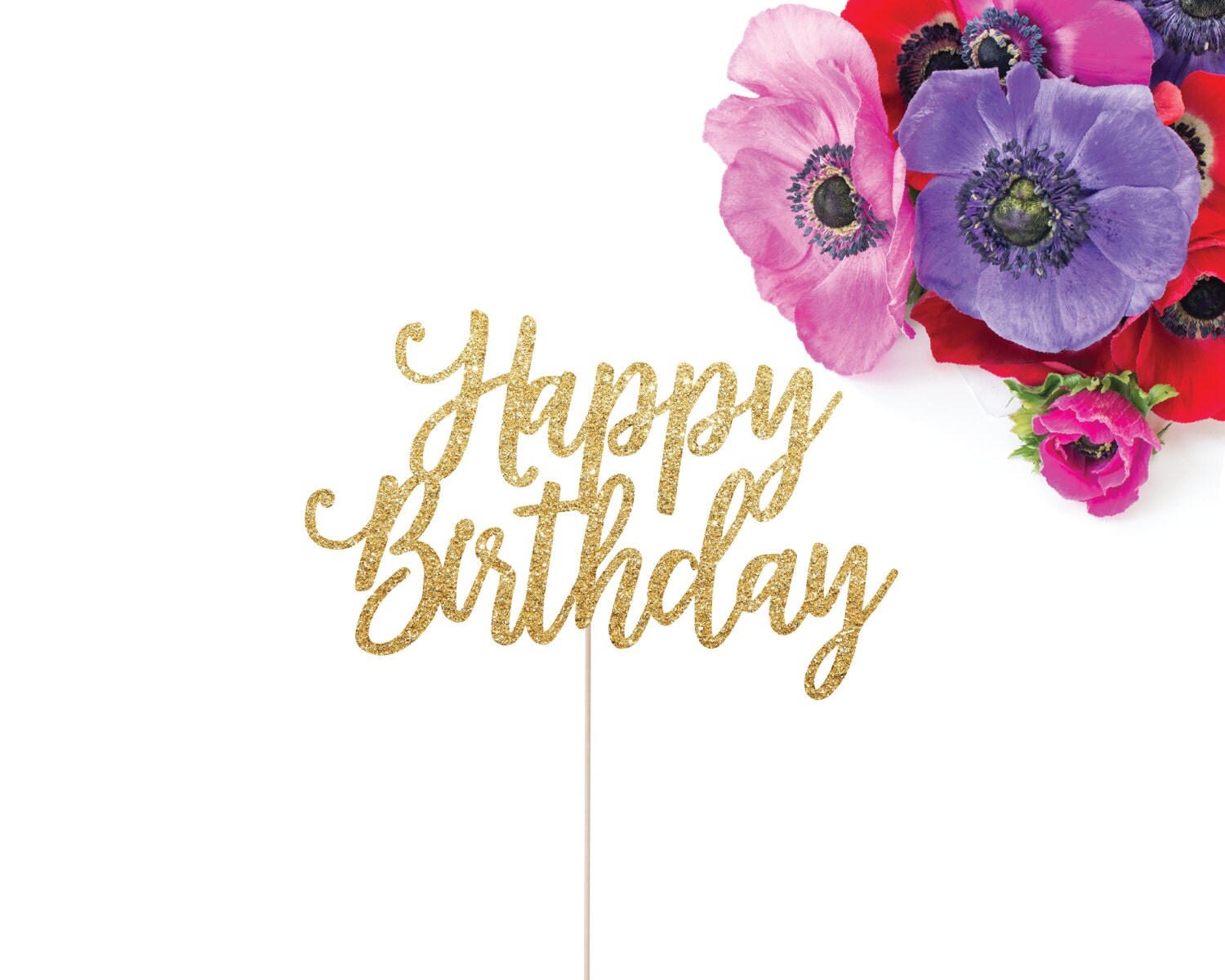 Happy Birthday Cake Topper Glitter Cake TopperHappy Birthday