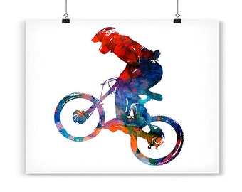 Watercolor bike | Etsy