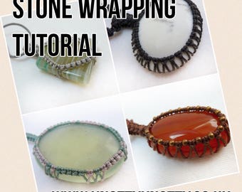 TUTORIAL Macrame Stone Wrapping / Macrame Stone Tying