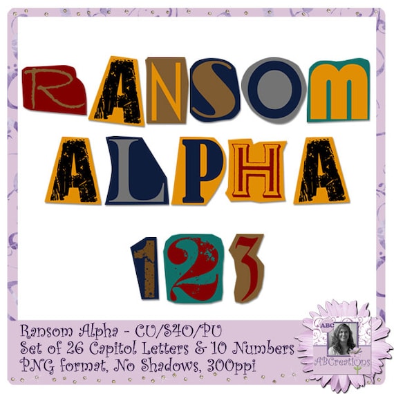 Ransom Alphabet, Font, Text, Halloween, Creepy, Cut Out Letters, Magazine Letters, Newspaper Letters