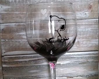 Snoopy Wine Glass/Peanuts/Charlie Brown