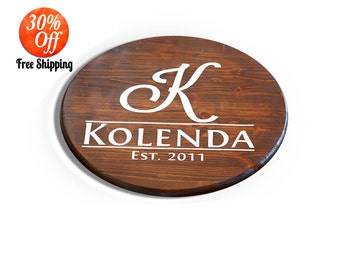 Lazy susan.lazy susan turntable.personalized lazy susan.lazy susan wood.wood lazy susan.wooden lazy susan.housewares (18in Lazy Susan)