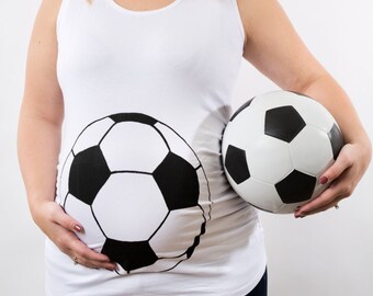 Soccer Maternity Shirt, World Cup tank top, Soccer Ball Baby Bump Tank, futbol jersey