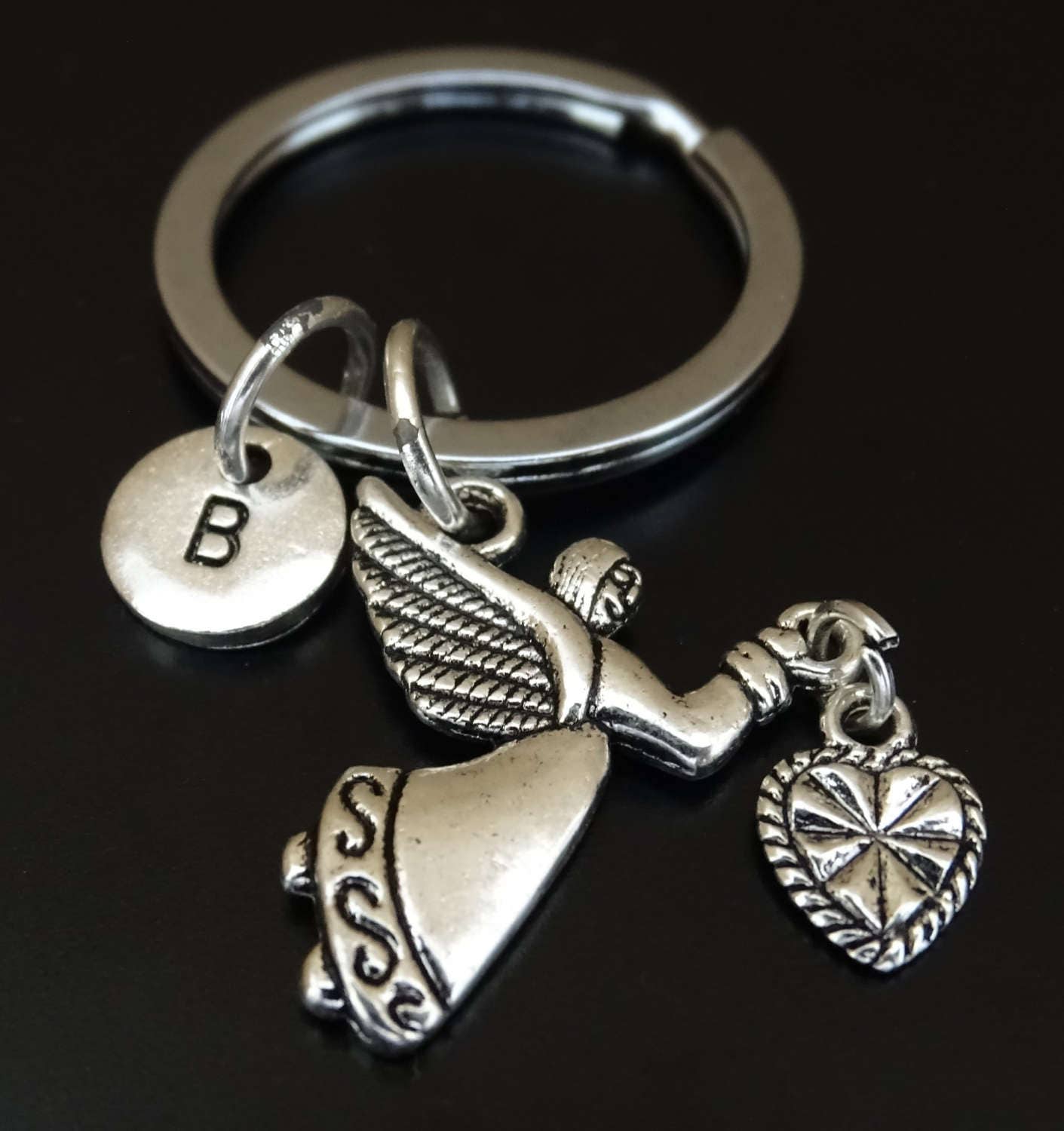 Guardian Angel Keychain Custom Keychain Custom Key Ring