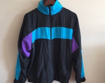 Early 1990's Vintage Windbreaker. Men's Medium. Hip Hop. Rap. Colorblock.