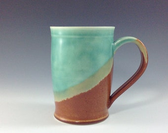 Earth Sand & Sea Ceramic Coffee Mugs - Ceramic Mugs - Large 14oz Ceramic Coffee/Tea Cup - Handmade Pottery Mugs, M52