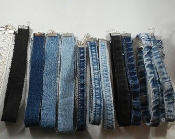 Denim Choker LIGHTLY DISTRESSED