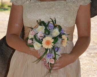 Wedding Bouquet Aix en Provence, preserved flowers bridal bouquet, real flowers, preserved Natural Flowers,