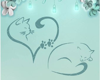 Kitty Paw Heart / Cat SVG / Svg / Paw Heart / Cat Heart / Cat Paw / Kitty Paw / Cat Decal / Paw SVG / Cat DXF / Love Cat / Cat Nap