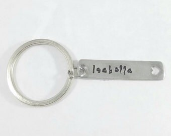 Personalized Keychain, Name Keychain, Custom Keychain, Keychain for Her, Keychain for Him, Backpack Charm, Hand Stamped Keychain,