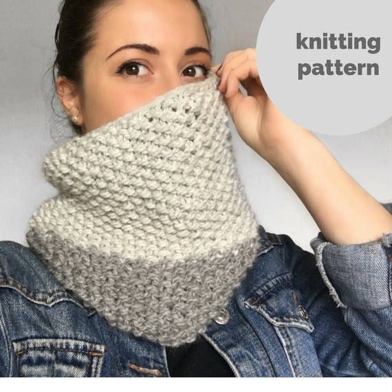 Knitting PATTERN PDF : Chunky Snood Cowl knitting pattern