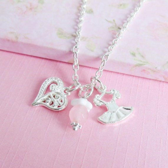 Childrens ballet necklace pink ballet jewelry little girl