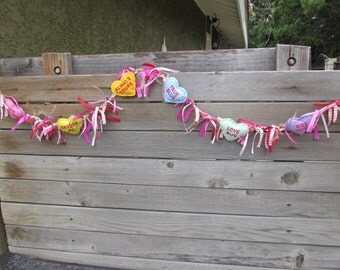 5' Valentine's Day Garland Heart Garland Red Pink Garland Valentine Heart Decor I'm Yours Garland Kiss Hug Garland Heart Pillow Garland