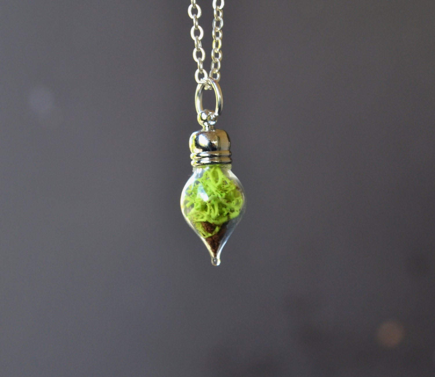 Mini Terrarium Necklace Plant Necklace Glass Vial Necklace
