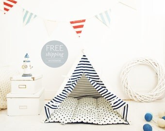 Summer dog bed - blue and white stripes (Standard size) Oh yes, FREE shipping!