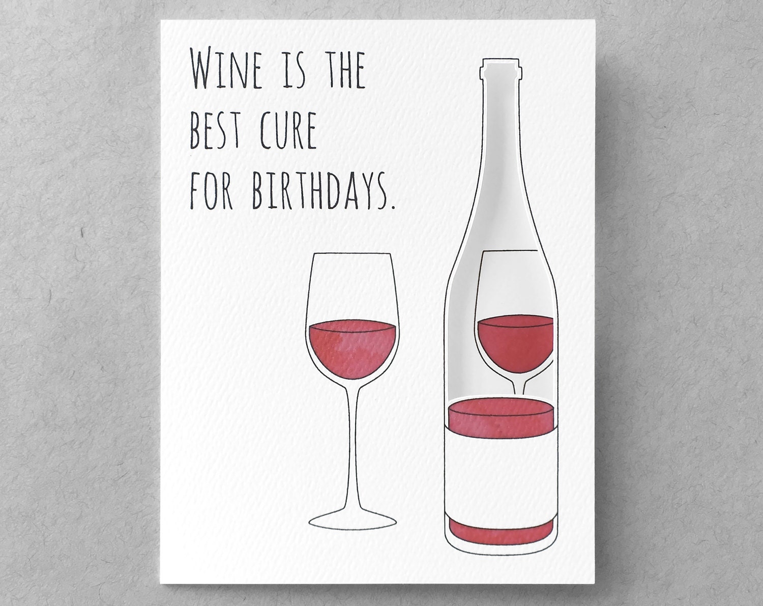 Wine birthday card Funny birthday card Sister birthday