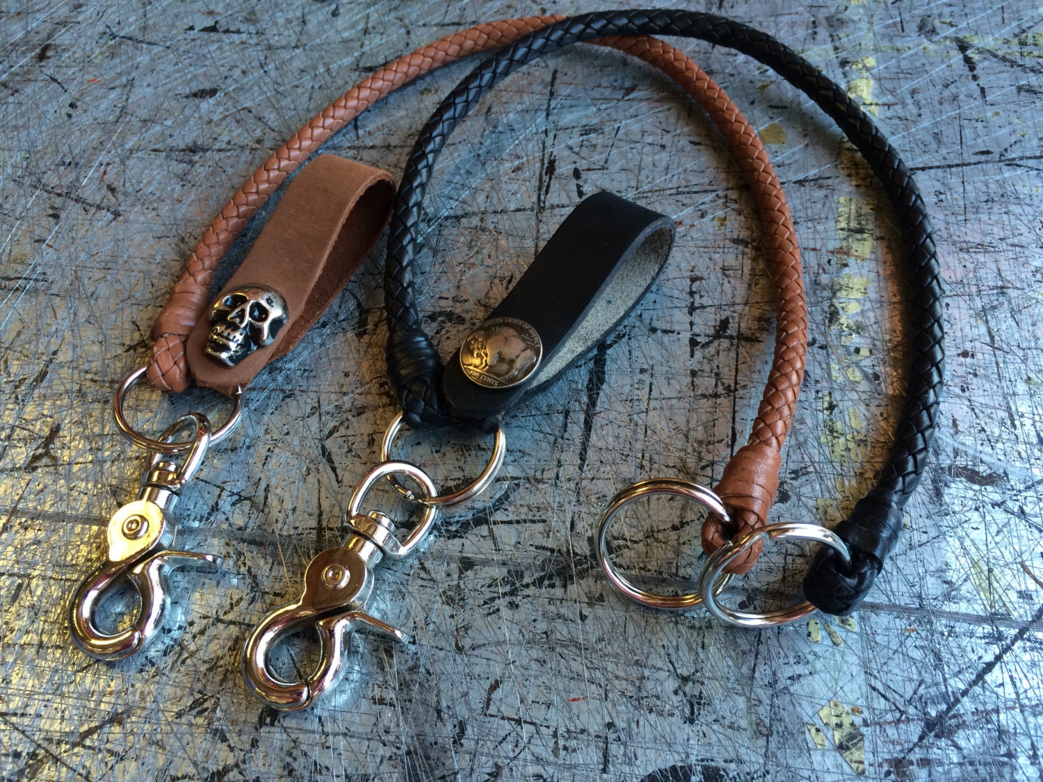 Cord Keychain VINTAGE COACH BLACK LEATHER BRAID KEYCHAIN FOB