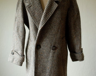 Womens Wool Coat Large Eighties Marled Wool / Vintage Womens Wool Coat Large / Gray Wool Coat Vintage 1980s / Womens Minimal