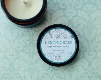 Lemongrass, Soy Wax Candle, Single Scent, Aromatherphy, Soy Candle, Handmade, Personalised Candles, Candle, New Zealand, Handpoured