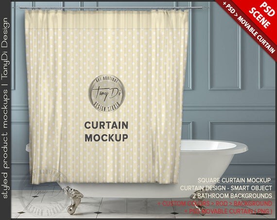 Bathroom Curtain Psd Styled Mockup Bc1 White Bathtub Bathroom Curtain Psd Styled Mockup Bc1 White Bathtub Interior Custom Colors Square Movable M1