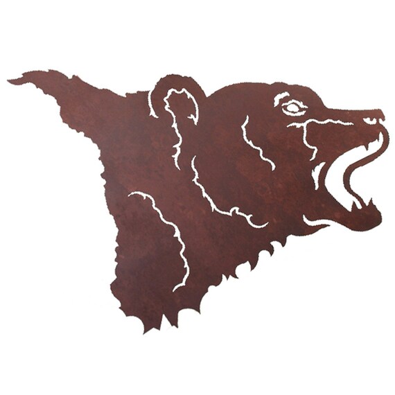 Bear Head Laser Cut Wall Art Mural