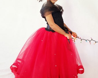 Tutu/ Red/ Christmas Tutu/ Tutu Dress Baby/ Flower Girl/ Pageant Dress/ Modern Baby/ Kid Prom/ Baby Shower Gift/ Swarovski Crystals/ Sewn