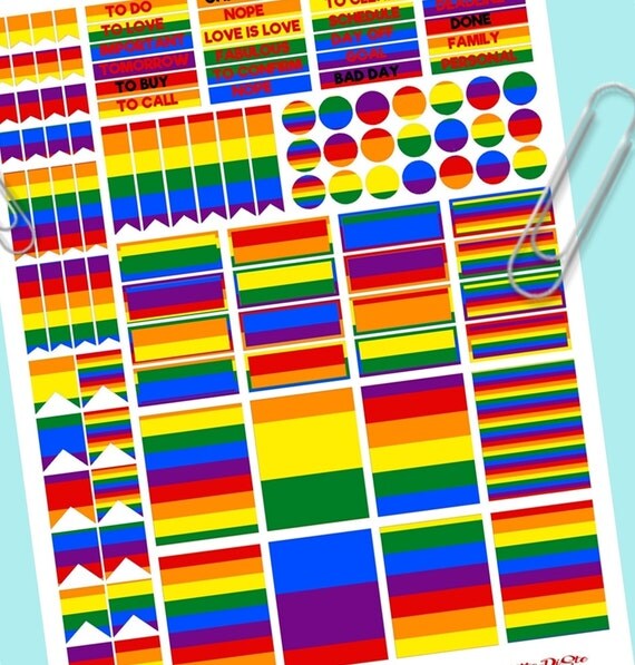 gay rainbow stickers planner lesbic lgbt rainbow pride happy