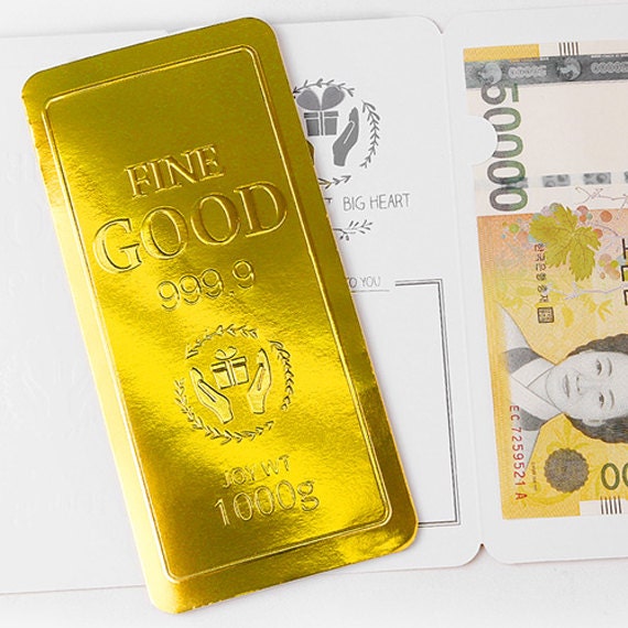 Gold bar Card & Envelope set / Fine Good / money envelopes