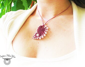 Emaya Handmade Macrame Necklace - Semi Precious Stone