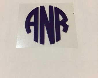 Circle Monogram Heat Transfer Vinyl Decal Iron On Monogram Iron On Decal Vinyl Monogram