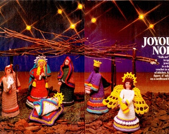 Christmas Nativity Pattern ... "Folk-Art" Creche ... PDF Crochet Pattern ... Christmas Decoration ... Instant Download
