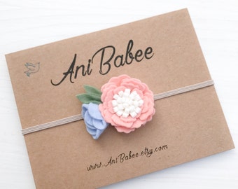 Baby Headband, Felt Flower Headband, Baby Flower Headband, Newborn Headband, Infant Headband, Newborn Flower Headband, Flower Headband