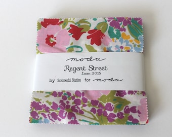 Regent Street Lawn Charm Pack 2015 - Moda Charm Pack- Regent Street Fabric Bundle- Sentimental Studios-Quilt Fabric Destash- Moda Charm Pack
