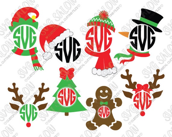 Download SVG Christmas Monogram Cutting File / Clipart Eps Dxf by ...