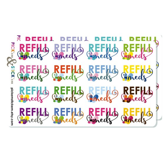 Refill Medications Sticker Printable