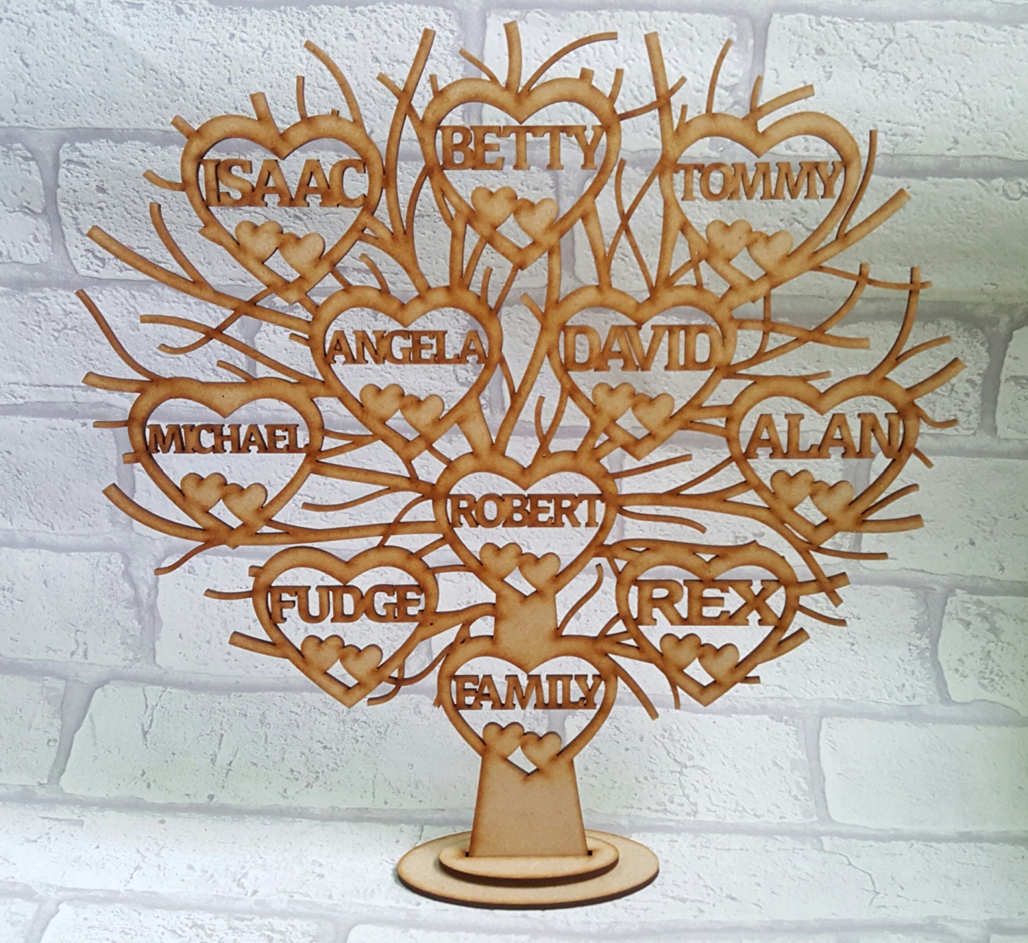 Wooden Family Tree Free Standing Family Tree