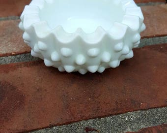 Vintage Milk Glass Trinket Tray, White, Ashtray, Milk Glass Tray