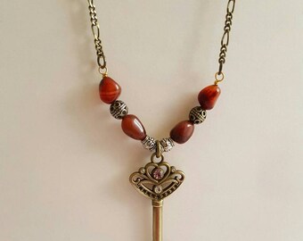 Key necklace, Skeleton key necklace, Layering neclace