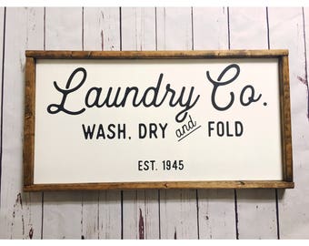 Laundry Room Sign, Laundry Co Sign, Laundry Sign, Laundry Sign Decor, Laundry Sign Wood, Rustic Laundry Sign, Wooden Laundry Sign