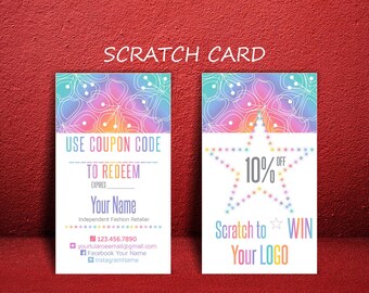 LLR Scratch Off Cards * Home Office Approved Fonts & Colors * Prize Cards * Cash Card * Gift Certificate * Rainbow Design * Scratch Cards
