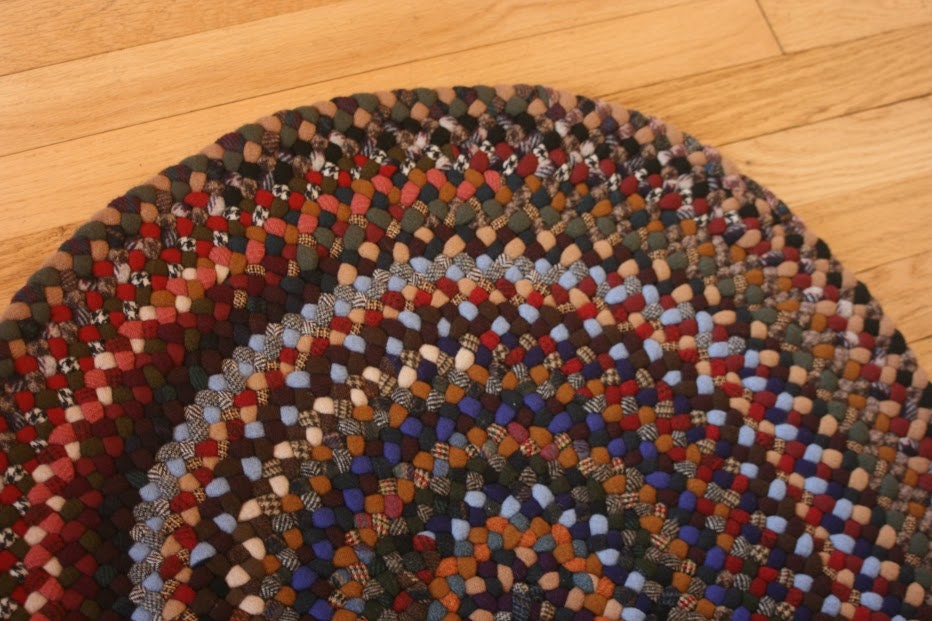 HandBraided Wool Rug Oval MultiColor