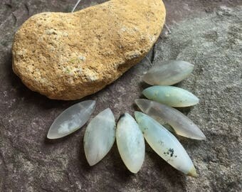Peruvian opal briolettes,opal beads, smooth opal, colorful opal, muted, bead sampler, variety, mix, sample