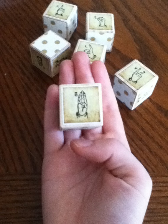 sign language blocks wooden blocks ASL by SproutingImagination