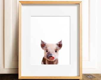 Nursery animal print PRINTABLE art,baby pig print,nursery decor,animal art,baby animals,nursery wall art,piglet print,kids art,baby animal
