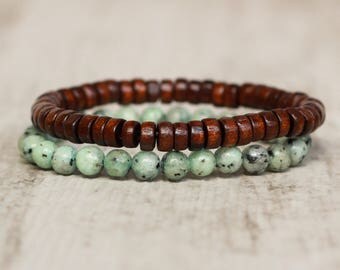 wooden bracelet beach jewelry summer bracelet beaded elastic bracelet stretch boho bracelet stack bracelet small bracelet gifts tribal